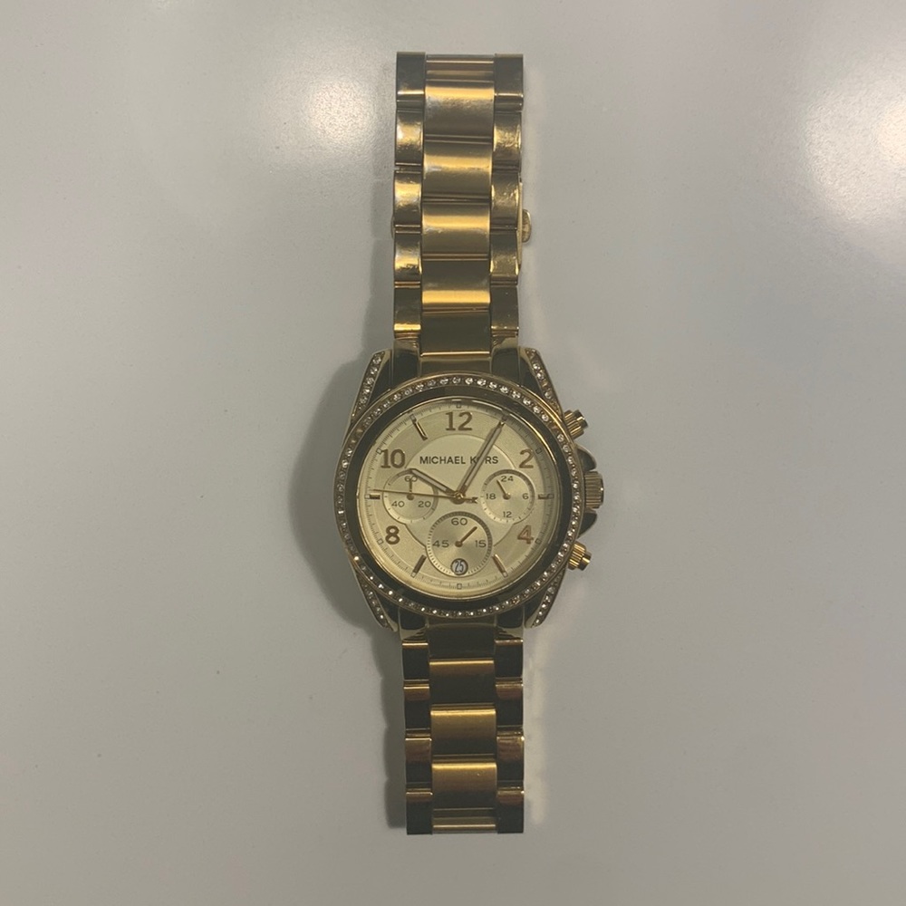 Gold and Diamond bezel MK Watch